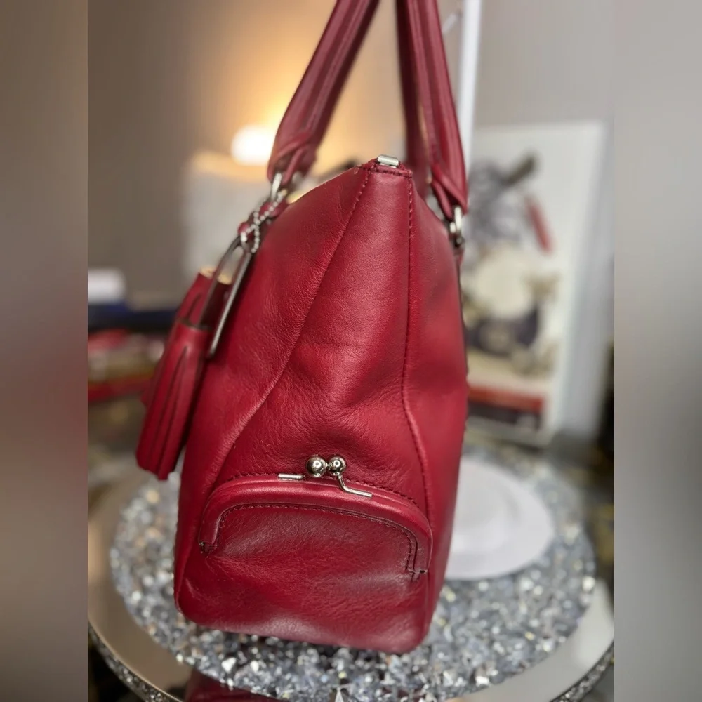 Coach 2012 RARE Legacy leather Archive black cherry Zip Top Handle Bag EUC - Picture 11 of 17